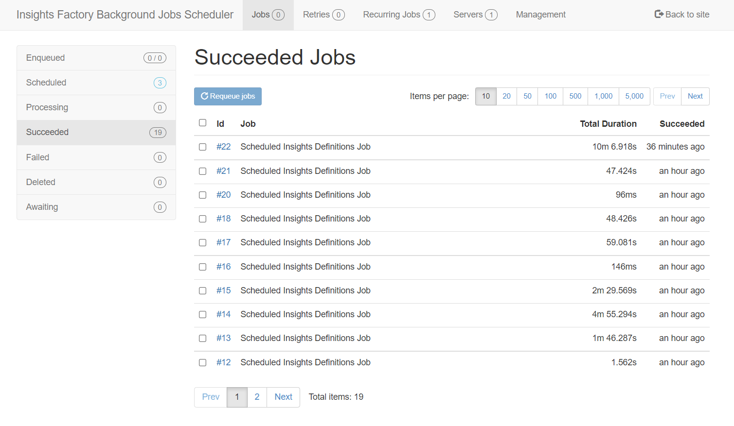 Jobs page